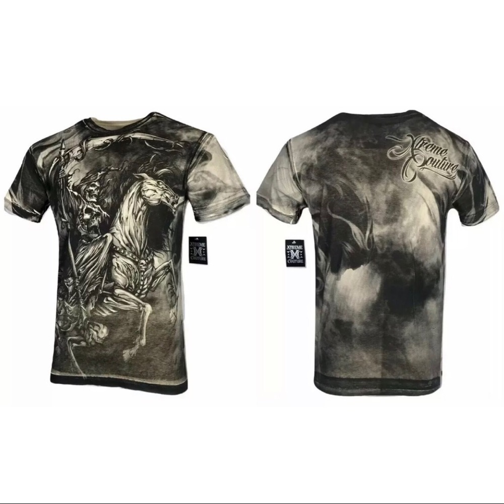 Xtreme Couture Affliction Men's T-Shirt DARK HORSE Skull Tattoo Biker S-5XL - Picture 5 of 8